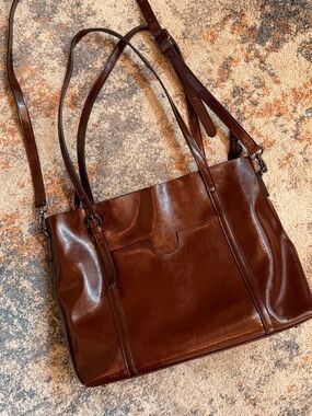 S-Zone Brown Leather Large Tote Shoulder Purse Leather Handbag